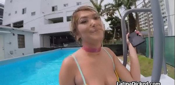  Busty bikini Latina girlfriend craves for cock
